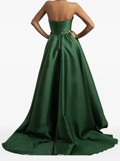 Rhea Costa Alaya Mikado Strapless Maxi Dress In Green