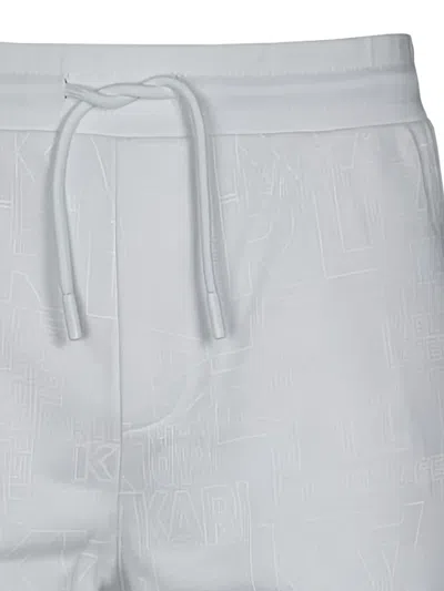 Karl Lagerfeld Drawstring Sweat Shorts In White