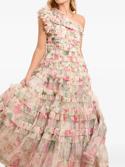 Needle & Thread Lisette Ruffled One-shoulder Dress In Multi
