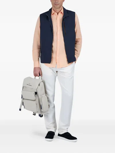 Paul & Shark Camicia In Lino Con Collo Alla Francese In Pink