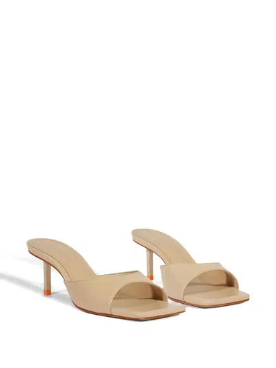 Schutz 60mm Dethalia Pin Square-toe Sandals In Neutral
