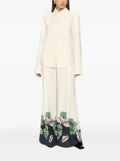 Clea Este Floral Trousers In Neutral