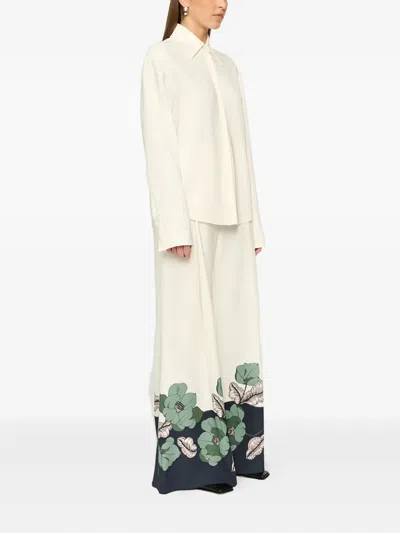 Clea Este Floral Trousers In Neutral