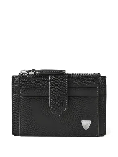 Aspinal Of London Rfid Zipped Cardholder In Black