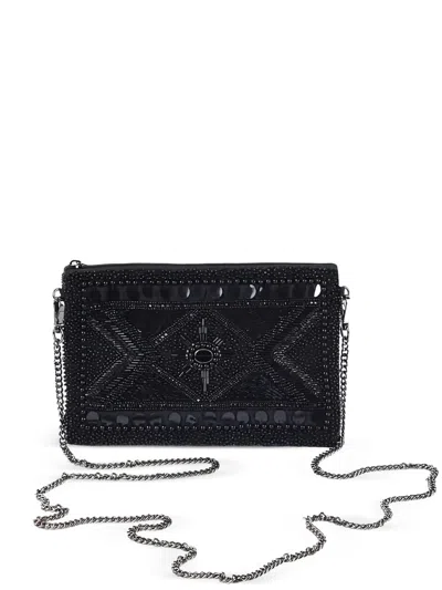 Namjosh Beaded Chain Clutch Bag In Black