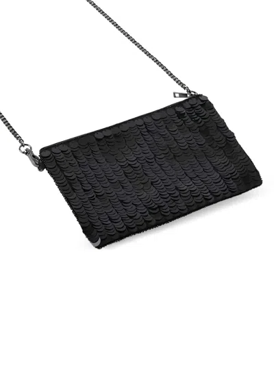 Namjosh Beaded Chain Clutch Bag In Black