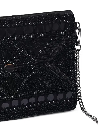 Namjosh Beaded Chain Clutch Bag In Black