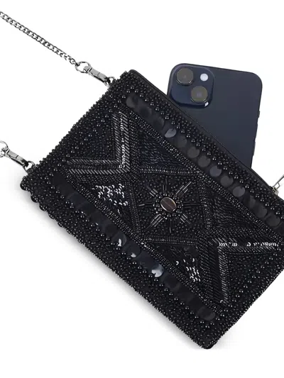 Namjosh Beaded Chain Clutch Bag In Black