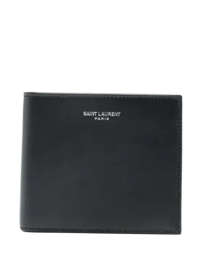 Saint Laurent Logo-motif Wallet In Black