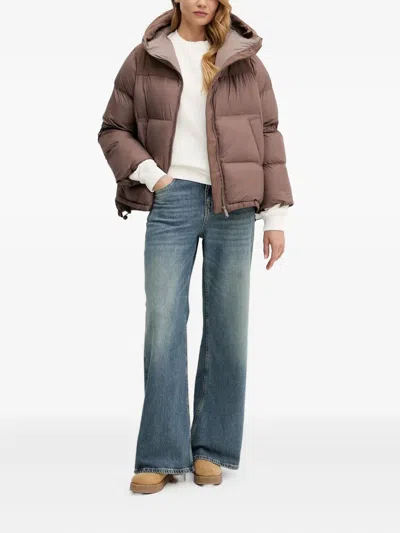 Bomboogie Nagoja Hooded Padded Jacket In Brown