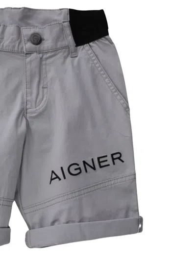 Aigner Rolled-cuff Utility Shorts In Gray