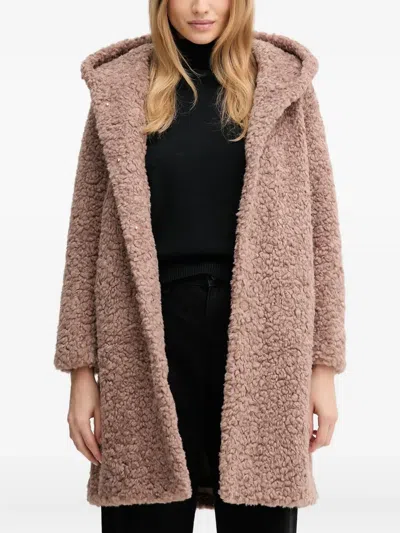 Bomboogie Hooded Zip-up Coat In Neutral