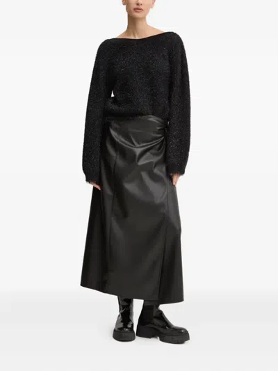 Hugo Boss Tie-back Sweater In Black