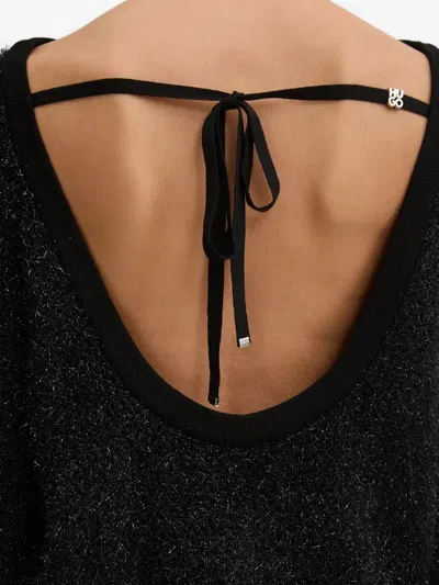 Hugo Boss Tie-back Sweater In Black