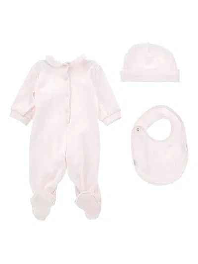 Monnalisa Bow-detail Cotton Set (set Of Three) In Pink