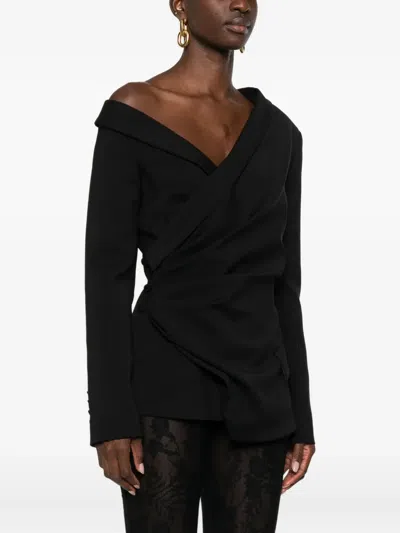 Giuseppe Di Morabito Draped Asymmetric Jacket In Black