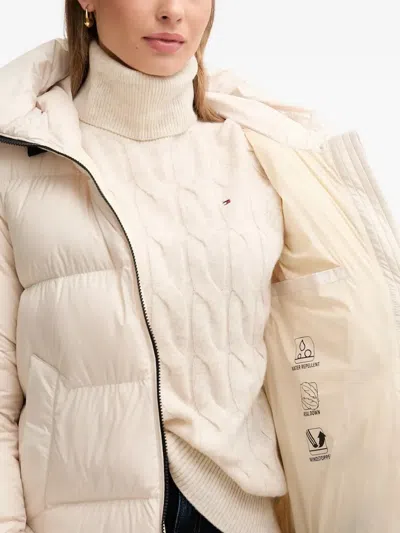 Bomboogie Geneva Hooded Zip Coat In Neutral