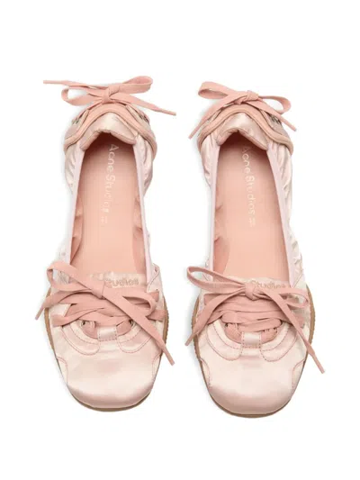 Acne Studios Women Satin Lace-up Shoes In Pink