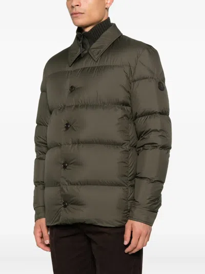 Moncler Layered Padded Jacket In Brown