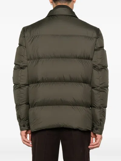 Moncler Layered Padded Jacket In Brown