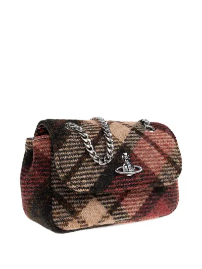Vivienne Westwood Small Tartan-pattern Chain-strap Wallet In Brown