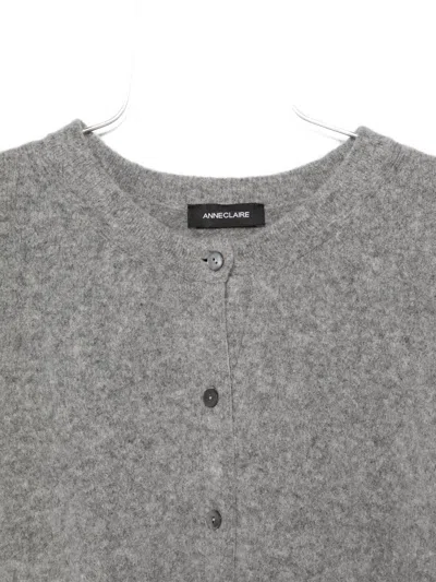 Anne Claire Round-neck Cardigan In Gray