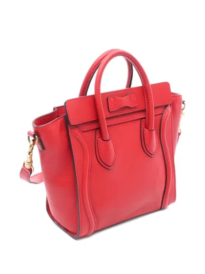 Pre-owned Celine Leather Tote Bag In Red