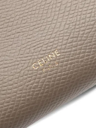 Pre-owned Celine Leather Wallet In Gray