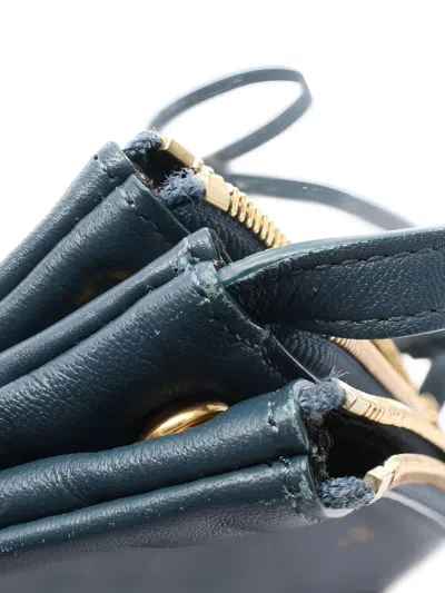 Pre-owned Celine 2000s Large Trio Shoulder Bag In Blue