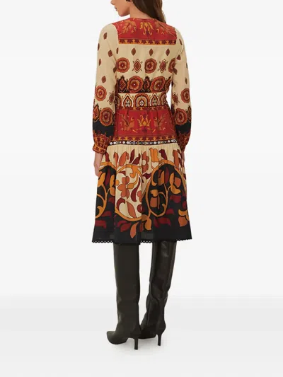 Farm Rio Ainka Tiles Belted Dress In Multi