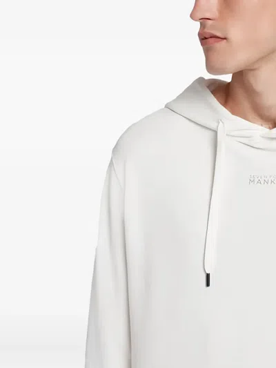 7 For All Mankind Drawstring Hoodie In White