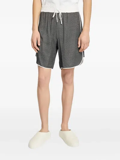 Whyat Patterned Drawstring Shorts In Gray