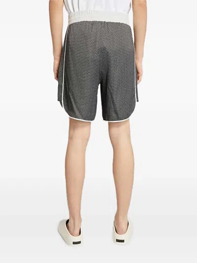 Whyat Patterned Drawstring Shorts In Gray