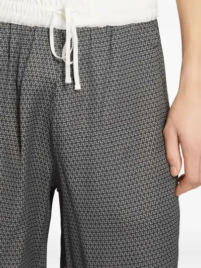Whyat Patterned Drawstring Shorts In Gray