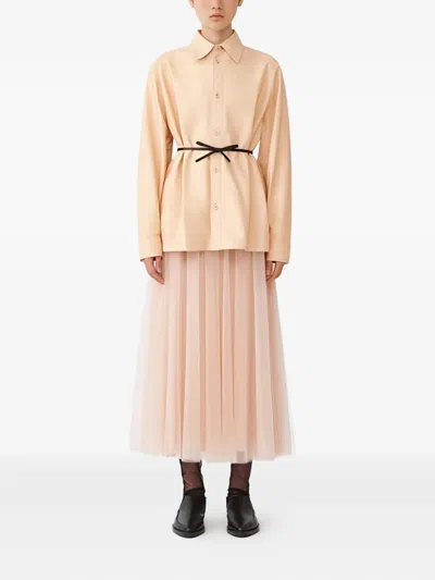 Fabiana Filippi Tulle Midi Skirt In Pink