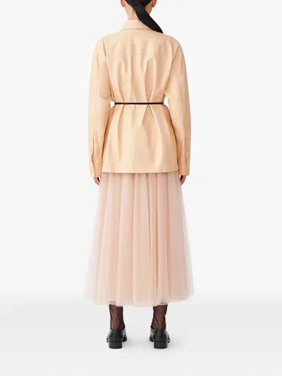 Fabiana Filippi Tulle Midi Skirt In Pink