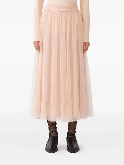 Fabiana Filippi Tulle Midi Skirt In Pink