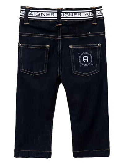 Aigner Logo-waistband Jeans In Multi
