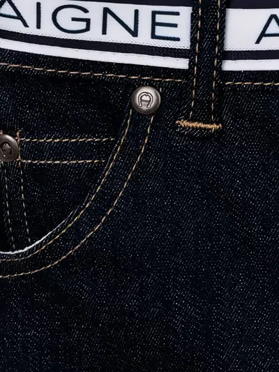 Aigner Logo-waistband Jeans In Multi