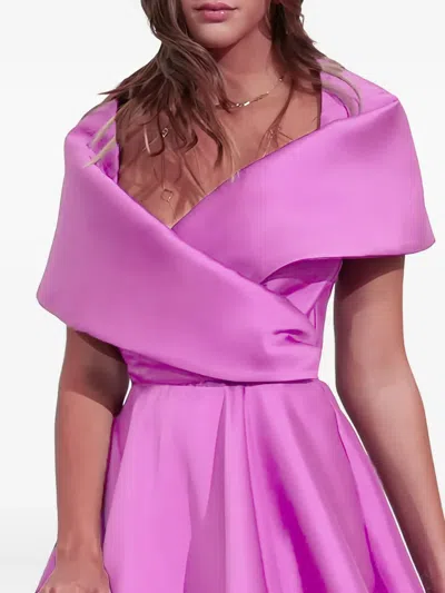 Rhea Costa Rima Mikado Draped Dress In Purple