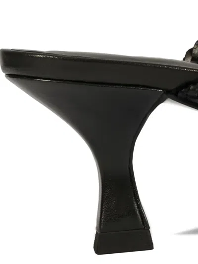 Schutz Kali Woven Knot Slide Sandals In Black