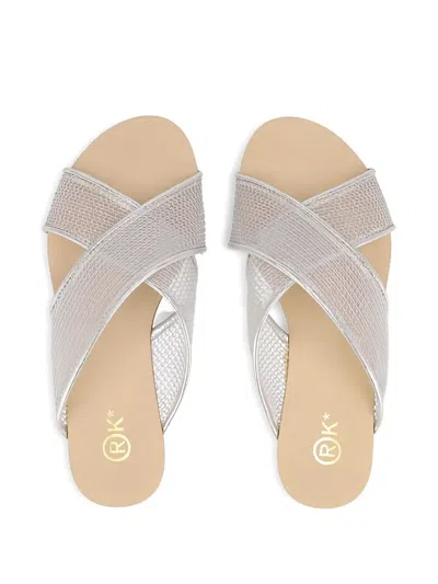 Rk Tivari Flat Sandals In Silver