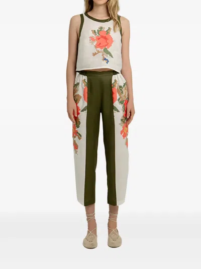 Greek Archaic Kori Rose-print Sleeveless Top In Multi