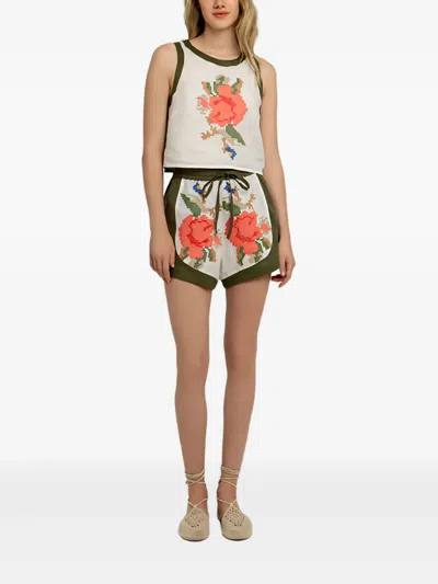 Greek Archaic Kori Rose-print Sleeveless Top In Multi