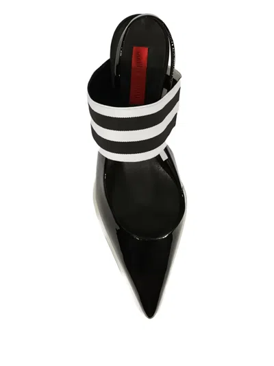 Schutz Lála Striped Strap Heeled Pumps In Black