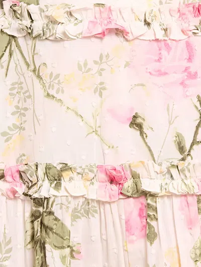 Needle & Thread Rose Ruffled Backless Dress In Neutral