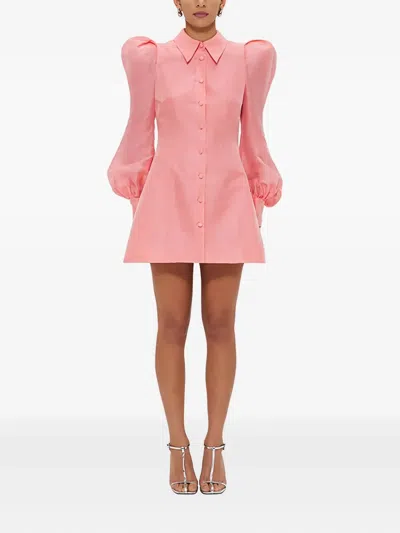 Leo Lin Buttoned Mini Dress In Pink