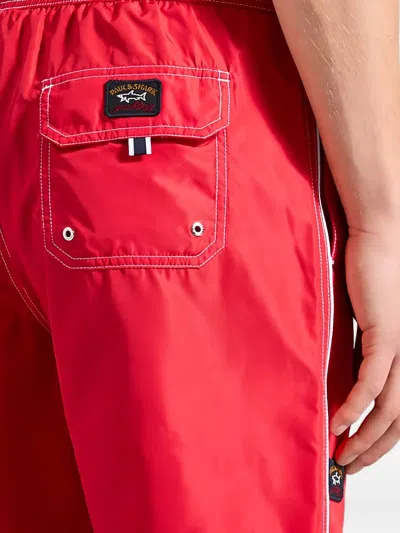 Paul & Shark Drawstring Swim Shorts In Red