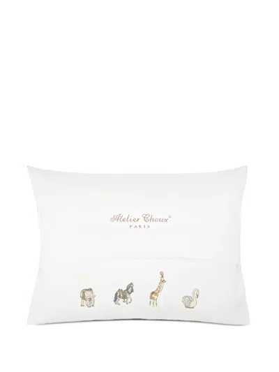 Atelier Choux Carousel-print Pillow Cover In White