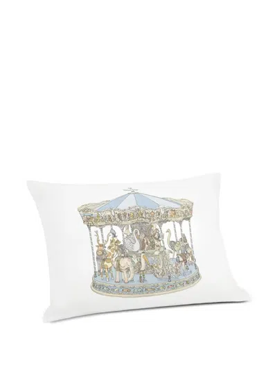Atelier Choux Carousel-print Pillow Cover In White